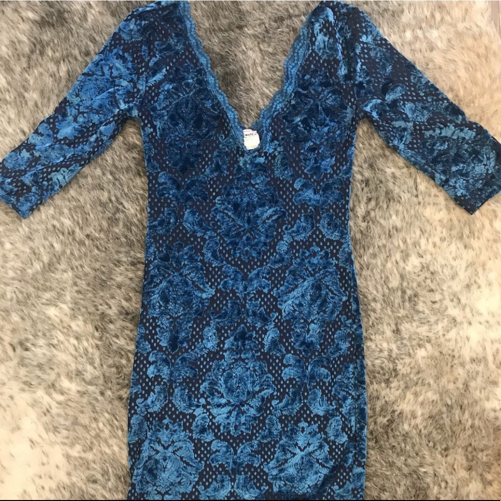 Free people velvet blue dress